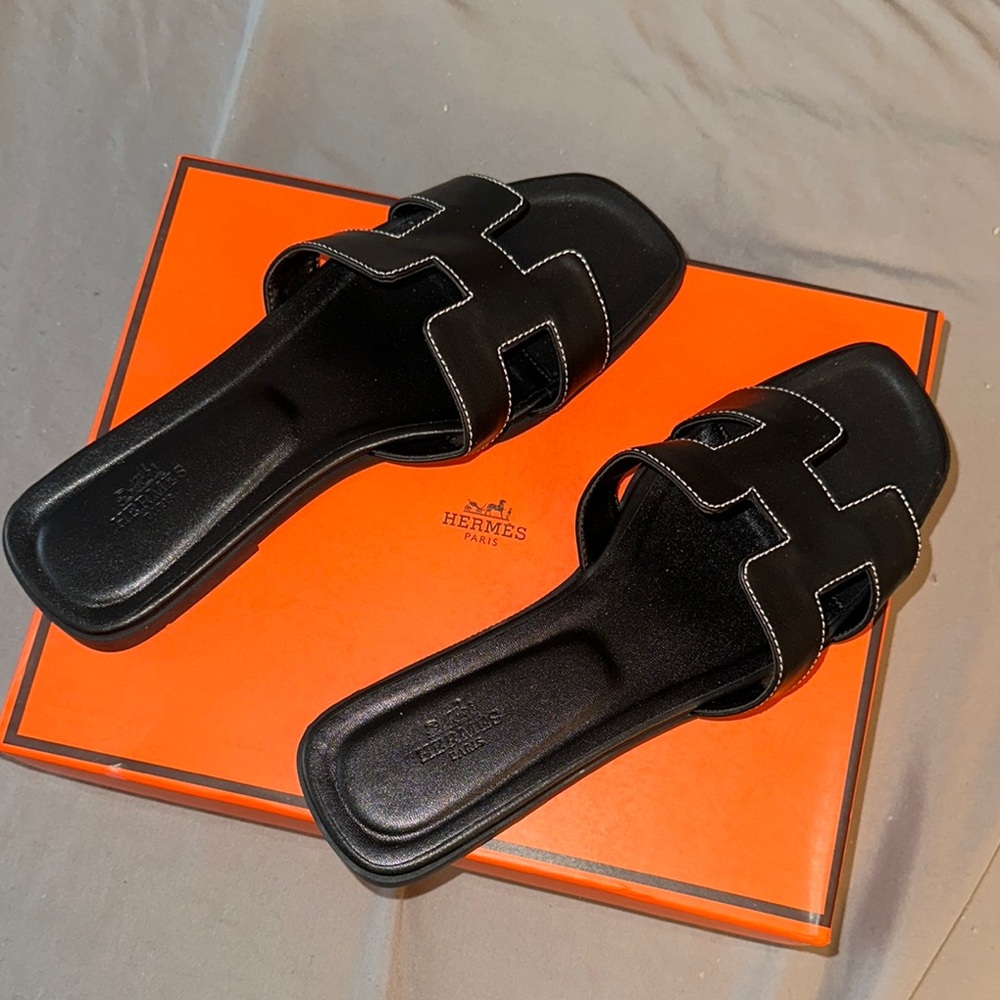 COPY - Hermes Black Slide Sandals for Women